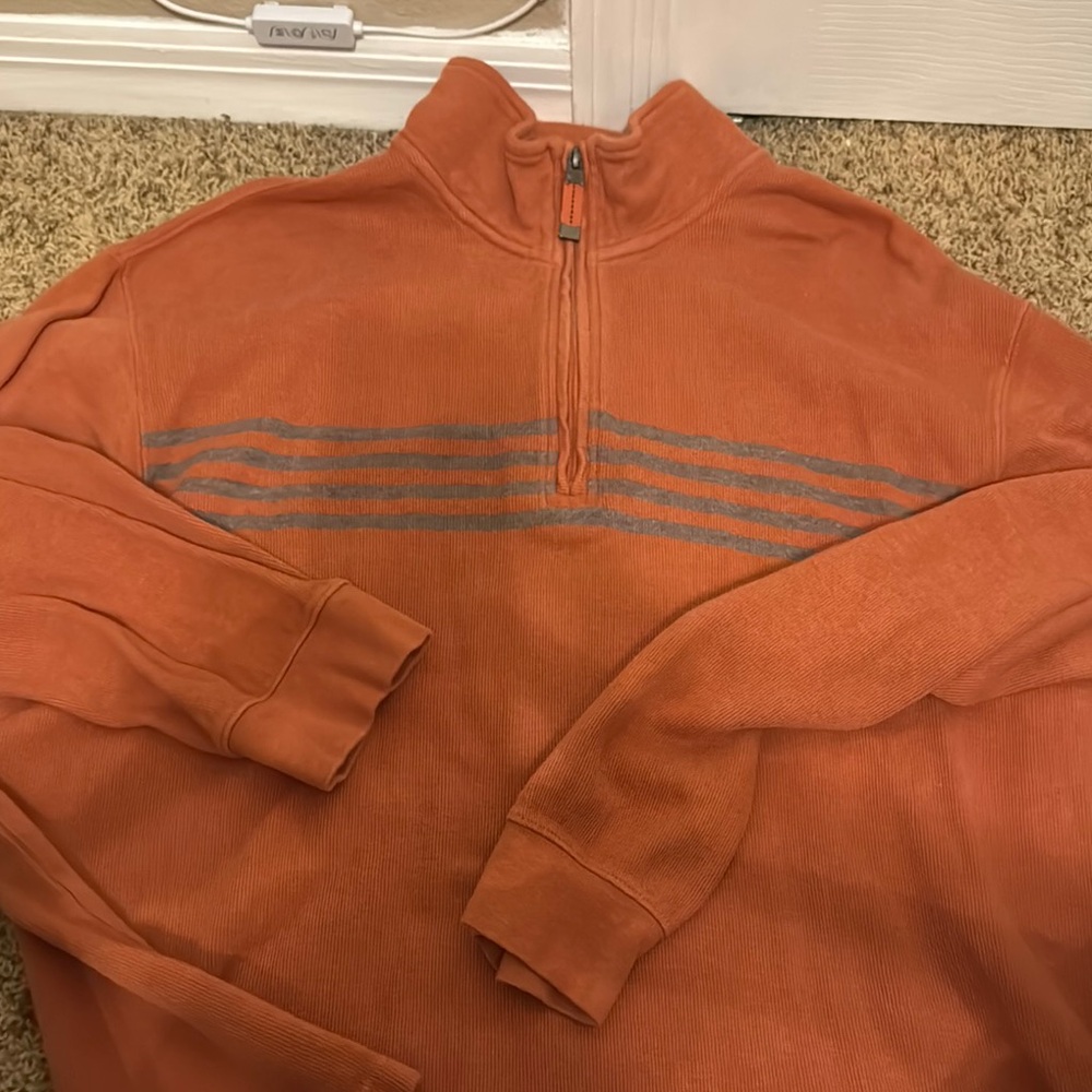 FWP 🦈Men's Orange Sweater with Gray Stripes